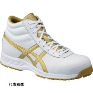 中編上靴・JIS規格品 ASICS ウィンジョブ 71S ホワイト×ゴールド 28.0cm [FFR71S.0194-28.0] FFR71S.019428.0 販売単位：1 送料無料