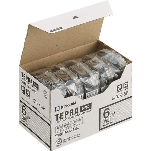ラベルプリンタ用テープカートリッジ キングジム テプラPROテープカートリッジ テープ色:透明 文字...
