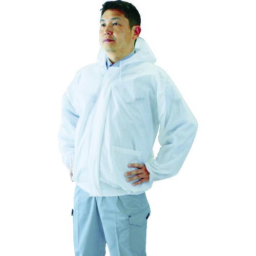静電気対策保護服 TRUSCO トラスコ中山 エレブレイク(コロナ放電式帯電防止不織布)フード付ジャ...