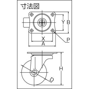 TRUSCO トラスコ中山 キャスター TYG...の詳細画像1