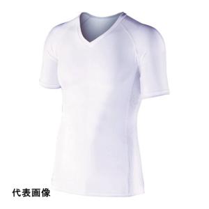 冷感着 シャツ おたふく BT冷感 パワーストレッチ 半袖Vネックシャツ ホワイト M [JW-622-WH-M] JW622WHM 販売単位：1