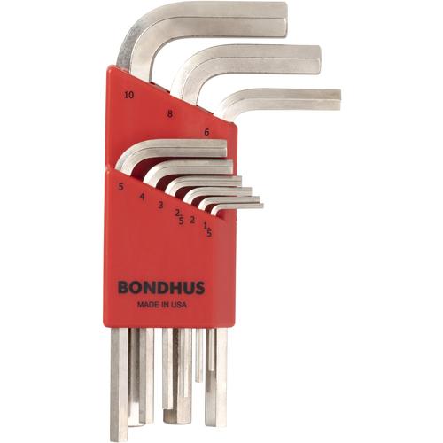 六角棒レンチ ボンダス 六角L-レンチ ショート メッキ セット9本組(1.5-10mm) [HLX...