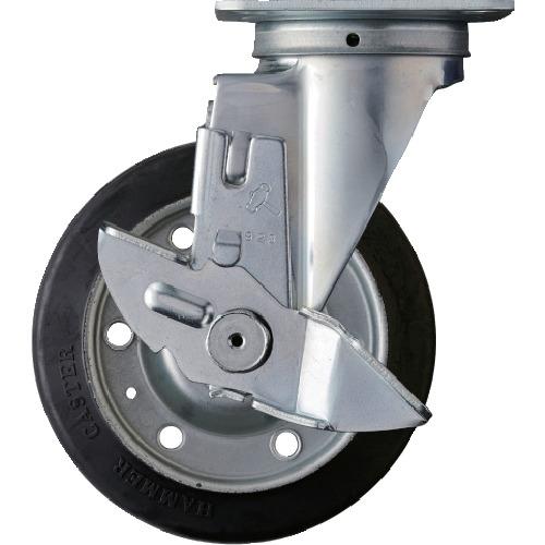 ハンマー 旋回式ゴム車輪 150mm ストッパー付 [413S-R150] 413SR150 販売単...