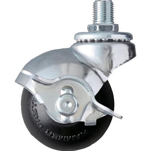 ハンマー ねじ込み式M12 旋回式ゴム車輪 50mm ストッパー付 [40515A-30R50] 4...