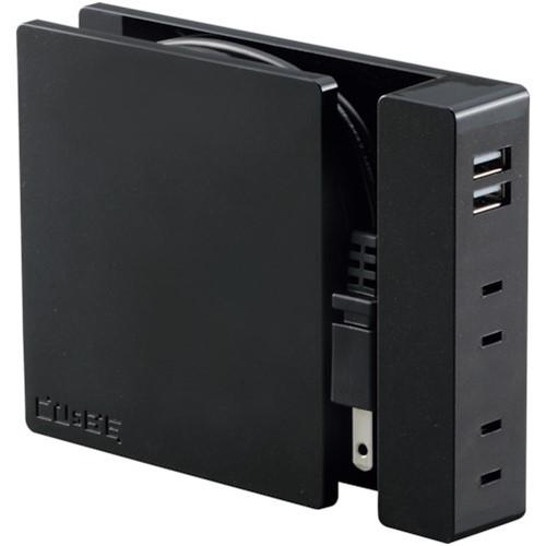 ハタヤ USBポート付延長コード キュービー パールブラック [SSS-01B] SSS01B  販...