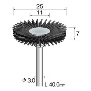 ミニモ ダイヤモンド砥粒入りナイロンブラシ ホイール#400 Φ25 [FC3211] FC3211 販売単位：1 送料無料｜loupe