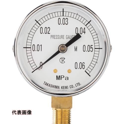 高島 一般圧力計(A枠立型・φ60) 圧力レンジ0.0~2.5MPa R1/4【1012125】 [...