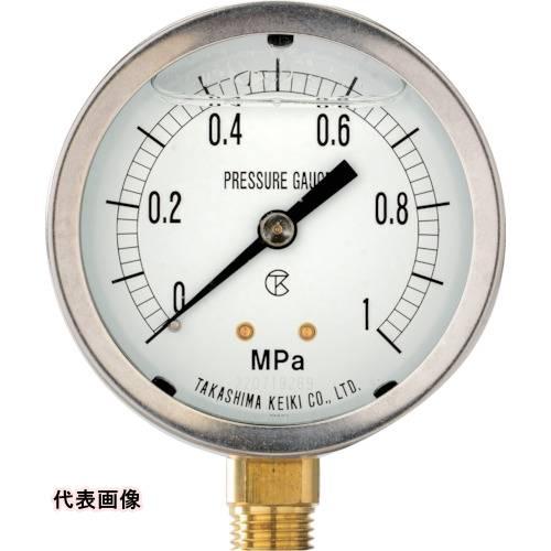 高島 グリセリン入圧力計(A枠立型・φ60)圧力レンジ0.0~1.6MPa R1/4【1312116...