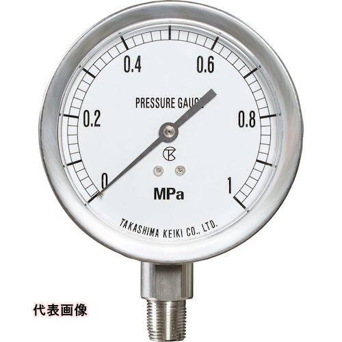 高島 ステンレス圧力計(A枠立型・φ60)圧力レンジ0.0~2.5MPa R1/4【1460125】...