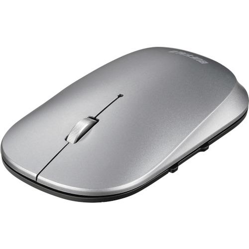 BUFFALO 薄型 5ボタン Bluetooth BlueLEDマウス ノーマル シルバー [BS...