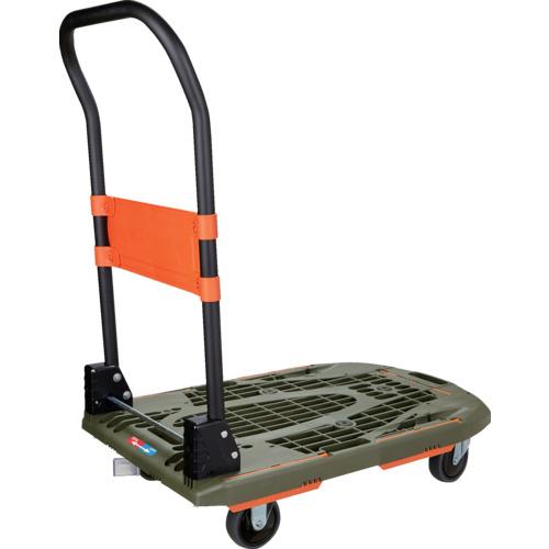 TRUSCO トラスコ中山 樹脂台車 カルティオ(新型) 780X490 折畳 オリーブドラブ 樹脂...