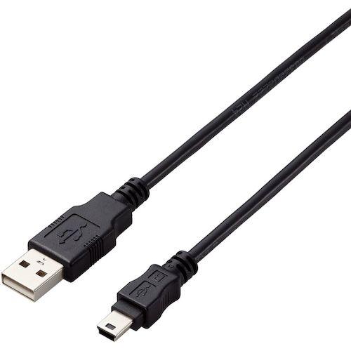 ELECOM USB2.0ケーブル A-miniBタイプ 仕様固定 0.5m ブラック [U2C-A...