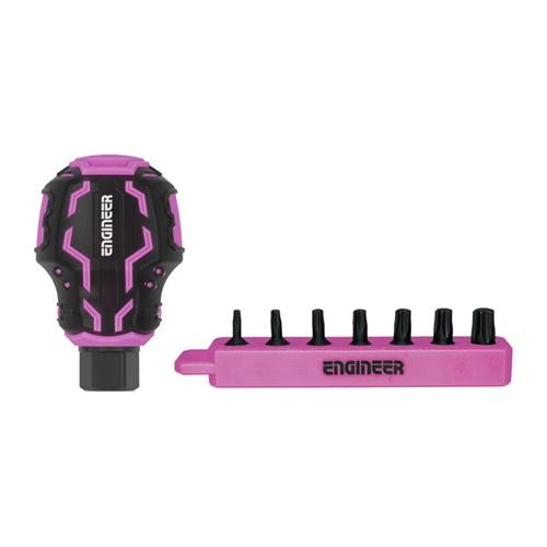 ENGINEER 差替式ドライバー STUBBYドライヴ&amp;ヘクスローブ極短 PINK&amp;BLACK [...
