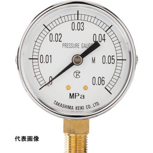 高島 一般圧力計(A枠立型・φ60) 圧力レンジ0.0~1.6MPa R1/4【1012116】 [...