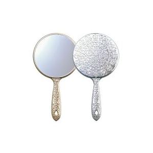 ハンドミラー 孔雀 クジャク 折りたたみ 手鏡 卓上 スタンド 化粧