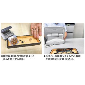 接客トレー 合皮 ダークブラウン ベージュ 検...の詳細画像3