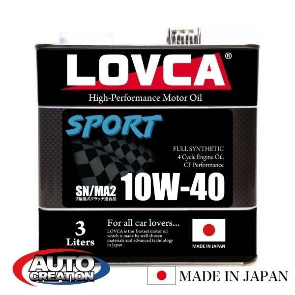 エンジンオイル 10W-40 LOVCA SPORT 10W-40 3L缶 SN/MA2 軽自動車 ...