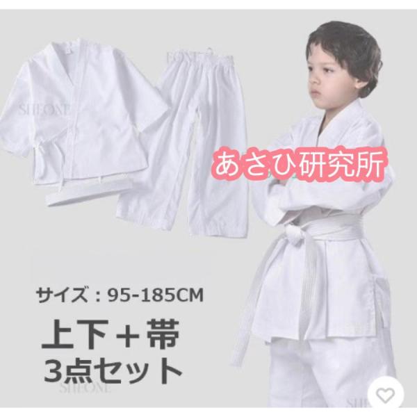 柔道着 授業用 中学 ジュニア 上下セット セット 上下 白帯 帯 ズボン 無地 格闘技 初心者 練...