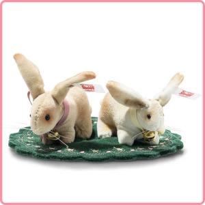 即納商品 シュタイフ正規店 ラビットピンクッションセット 13cm（敷物部分） EAN006128｜love-steiff