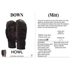 HOWL DOWN GLOVE  18-19 2018 MITT レザー ミトン ハウルグローブ スノー 更に！｜loveandhate