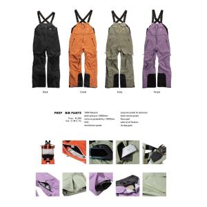 unfudge    21-22 PEEP BIB PANTS WEAR ビブ パンツ スノー ウエア