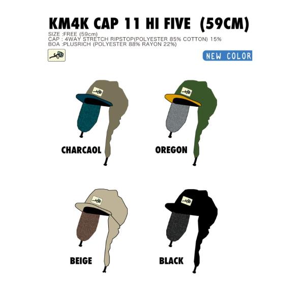 KM4K 24-25 KM4K CAP 10 HI FIVE 耳付き　ツバ付き　CAP 帽子 カモシ...