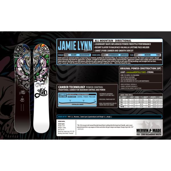 LIB TECH 24-25  JAMIE LYNN ジェイミーリン　キャンバー リブテック　156...