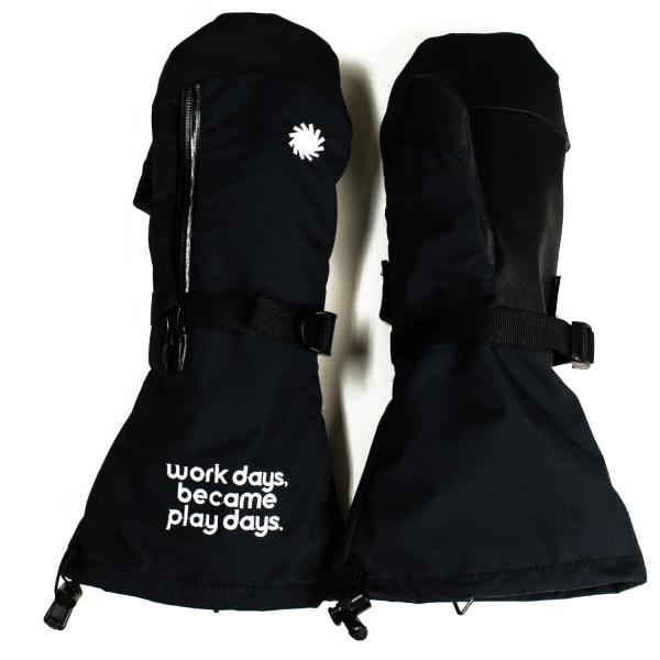 プレイ  P01 OVER 25-26 ジップ ファスナー BLACK　ブラック オーバー ミトン　...