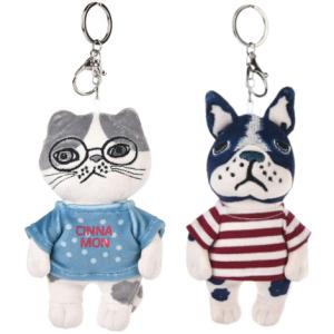 大きめ柔らか むにゅ かわいい キーホルダー パフモチ マスコット ぬいぐるみ 猫 犬 アニマルモード シナモン パウロ ねこ ネコ cat クスグル A倉庫