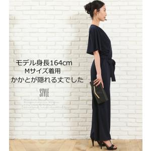 パンツドレス 結婚式 オールインワン 袖あり ...の詳細画像3