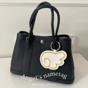 天使の羽 名入れ 刺繍 ネームタグ キーホルダ...の詳細画像1