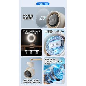 扇風機 クリップ 卓上 クリップファン LED...の詳細画像2