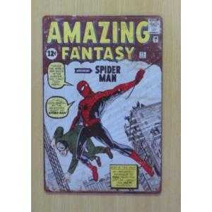 スパイダーマン 金属製 メタルサインプレート TB SPIDER-MAN マーベル
