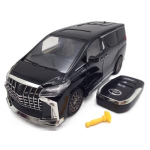 黒 1/24 トヨタ アルファード 第3世代 後期型 ハイブリッド リモコン付き ヘッドライト＆テールライト点灯 エンジン音＆クラクション ミニカー 光る鳴る