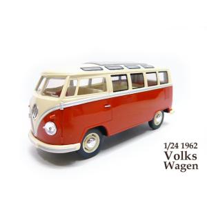 1/24 1962 ワーゲン タイプ2 バス 赤 アーリーバス 6ボルト VW ミニカー 空冷　TY...