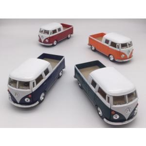ミニカー 1台売り 1/34　1963 ワーゲンタイプ2 ダブルキャブ ピックアップ フォルクスワー...