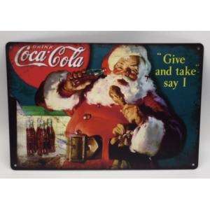 送料無料 コカコーラ サンタクロース ギブ＆テイク 金属製 メタル