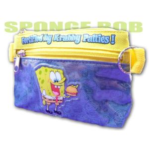 送料無料 スポンジボブ　ナイロン製　マルチポーチ　ファスナー　ＳＰＯＮＧＥ　ＢＯＢ｜lovelybeetlezakka