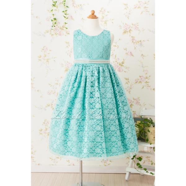 子どもドレス　マリオン　ミント　120 130 140 150 155