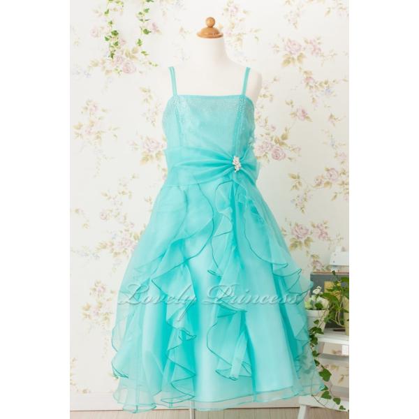 フリルが華やかな 演奏会子供ドレス マドレーヌ ミント