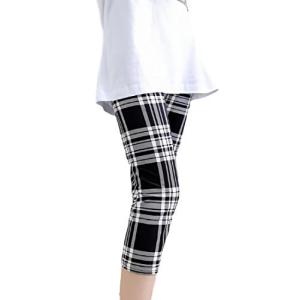 ルビタス 7分丈 スキニー パンツ レギンス おしゃれ お洒落 スリム タイト 膝丈 ボーダー ストライプ チェック