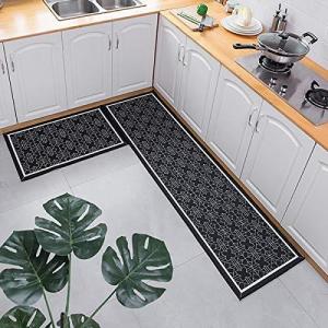 廊下マット キッチンマット 台所マット カーペット ラグマット 40*60cm  Tuokus  洗える 滑り止め付き 厚手防音 掃除易い 抗菌防臭 吸水 厚手 長方形