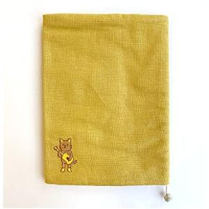 コンサイス ブックカバー 文庫 布のブックカバー 猫 ギター 黄 531609