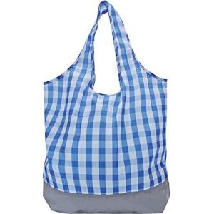 現代百貨 PASSO エコバッグ パターン  ブルー チェック 反射