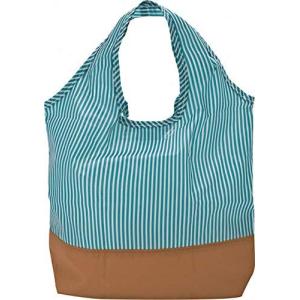 現代百貨 PASSO エコバッグ パターン  グリーン ストライプ 反射 サイズ:W300×D80×H340