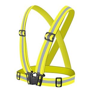 Augsion 安全ベスト レッグバンド SET 反射ベスト 高弾力ベルト 高視認性 安全バンド 蛍光ベルト  交通
