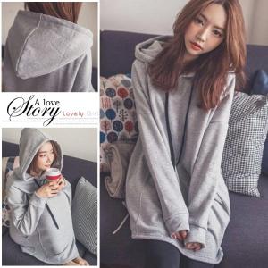 ビックシルエットが人気のフード付きトレーナー♪ トレーナー レディース 長袖 トップス カットソー スウェット おしゃれ 可愛い 秋冬 2017秋冬新