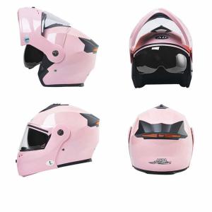 フルフェイス ヘルメット 男女兼用 LEDライト付 システムヘルメット バイク 防曇 透明シールド USBケーブル付 オープンフェイス 通気性