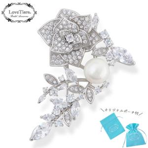 MIKIMOTO（ミキモト） ピンブローチ パールブローチ ローズモチーフ