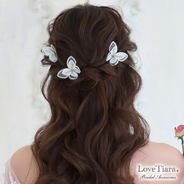ヘアピン ヘッドドレス 髪飾り ウェディング ウエディング 結婚式 和装 蝶 レディース おしゃれ ...